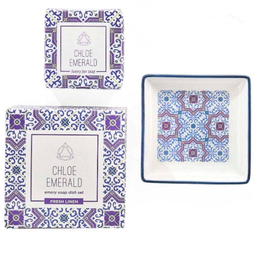 Chloe Emerald Emery Soap Dish Set - NWT